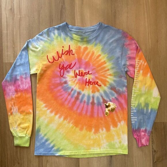 Travis Scott Astroworld Rainbow Tie Dye Tour T-Shirt Small Wish You Were Here - Picture 1 of 5